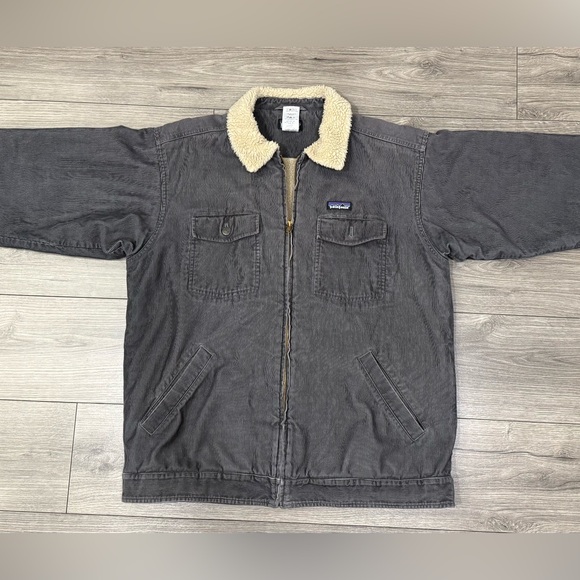 Patagonia Organic Cotton Corduroy Sherpa Lined Trucker Jacket Sz L - Picture 5 of 12